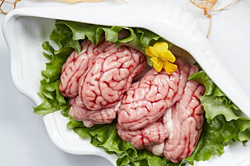 火锅食材鲜猪脑花-摄影图