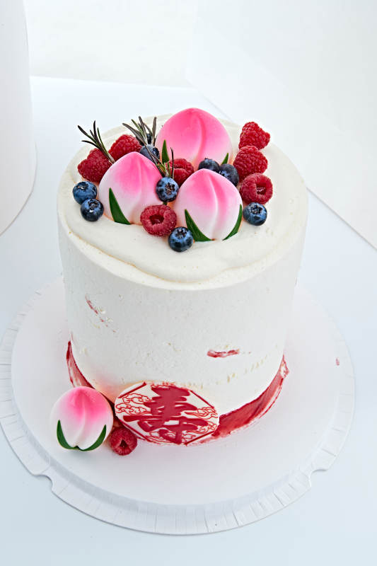 桃喜祝壽法芙娜白巧沁乳酪低糖低脂蛋糕