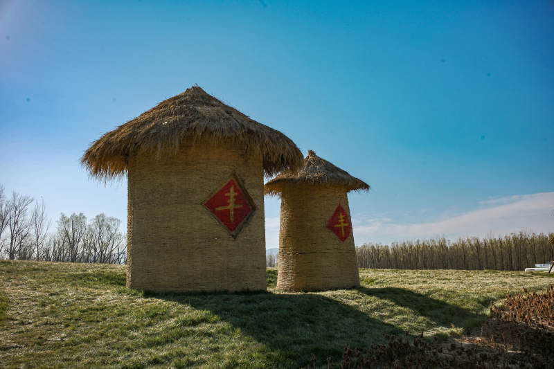 北京海淀稻香花海—稻草屋迎春