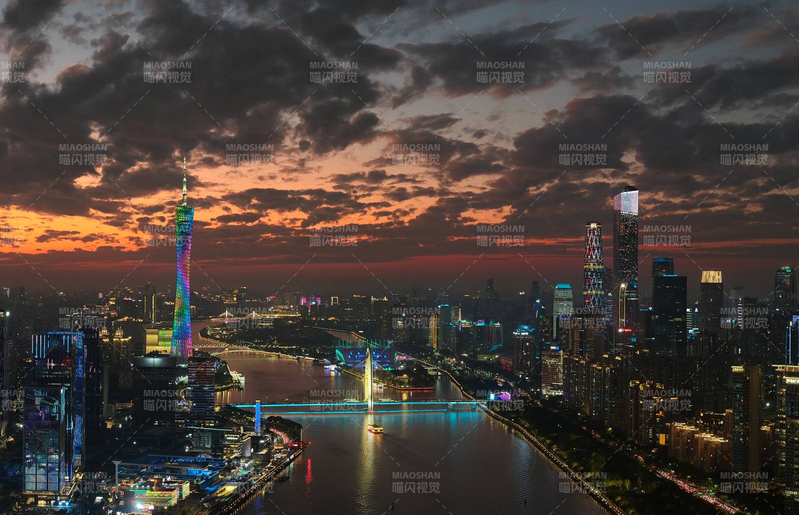 广州晚霞璀璨夺目