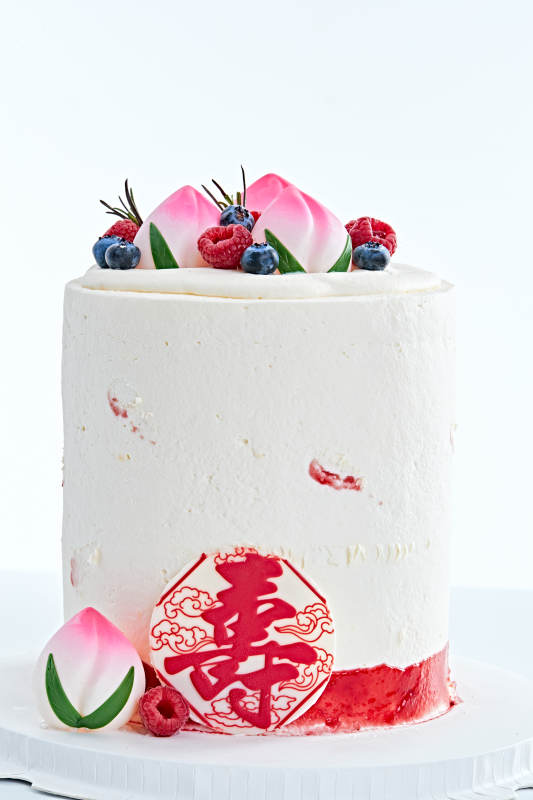 桃喜祝壽法芙娜白巧沁乳酪低糖低脂蛋糕