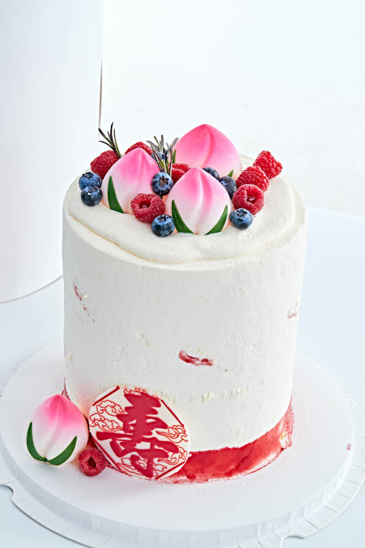 桃喜祝壽法芙娜白巧沁乳酪低糖低脂蛋糕