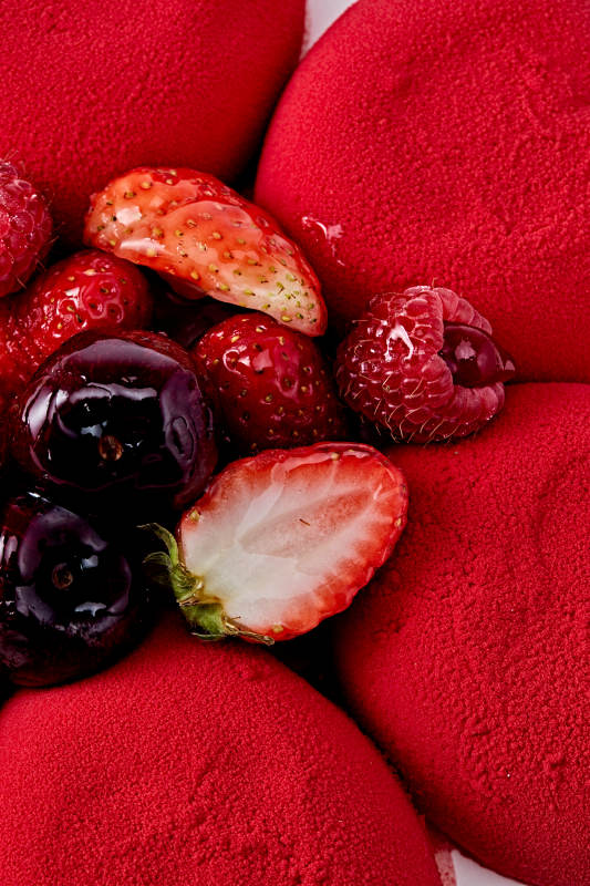 鲜水果抹茶心形奶油慕斯蛋糕