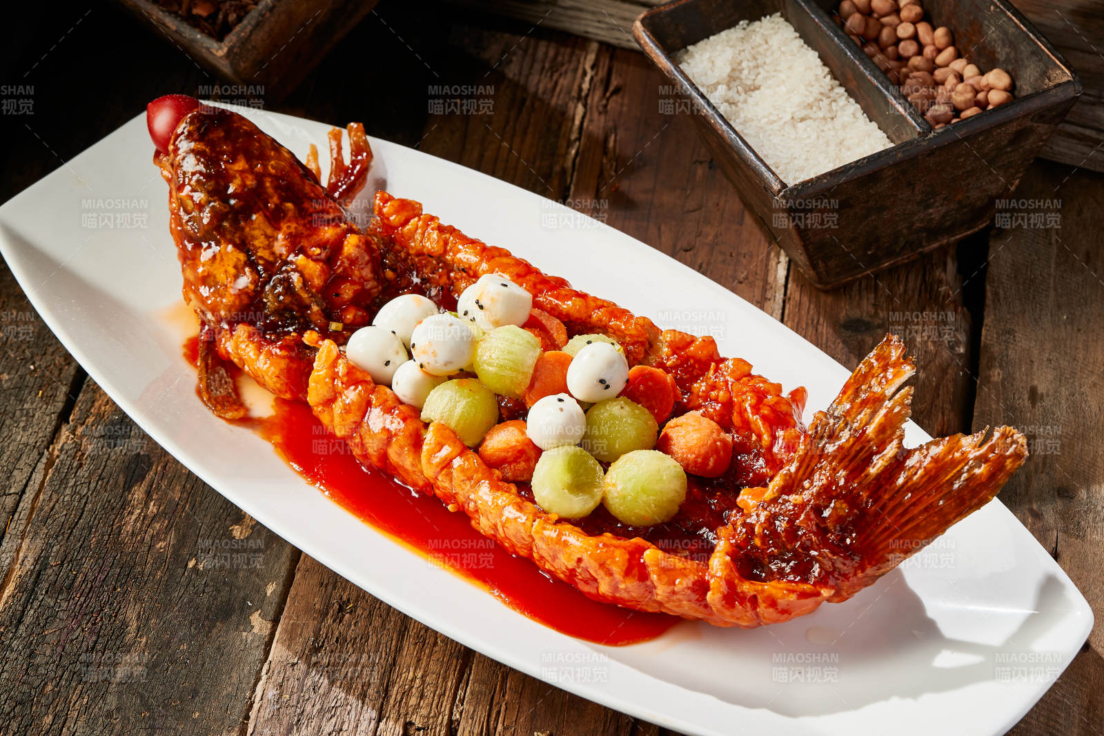 乘风破浪船型糖醋大鲤鱼