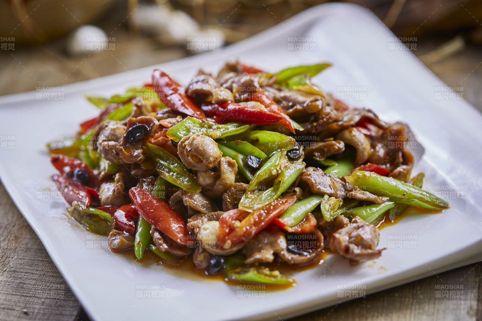 青紅辣椒豆豉炒牛舌