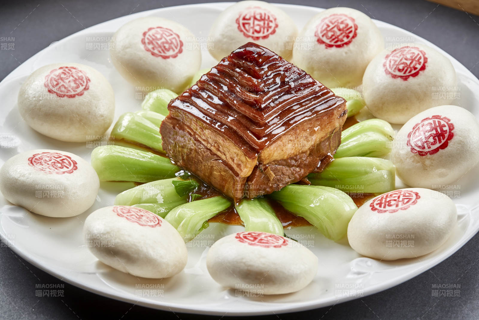 婚宴美食红喜花馍宝塔肉