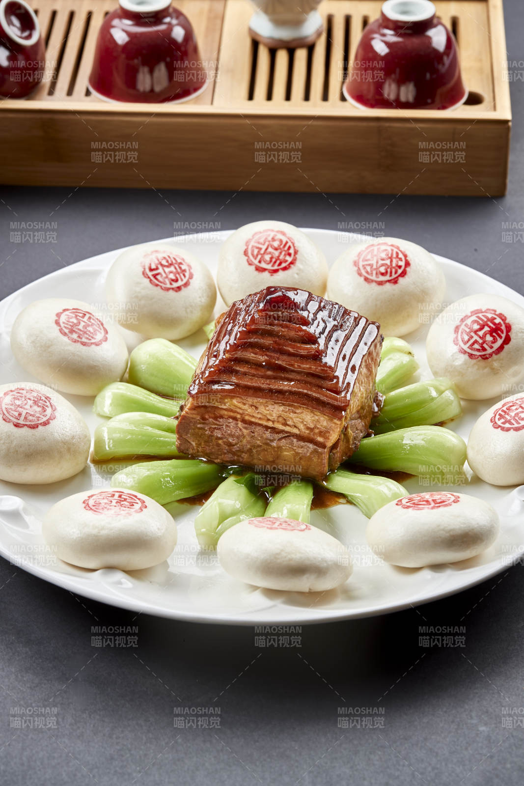 婚宴美食红喜花馍宝塔肉