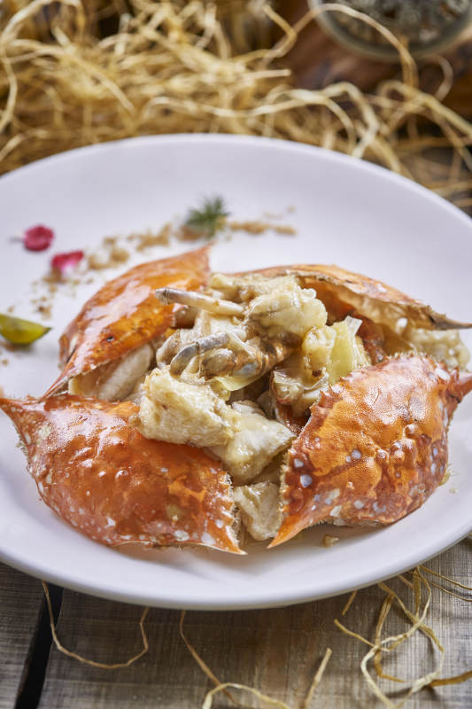 蔥姜拖面炒梭子蟹