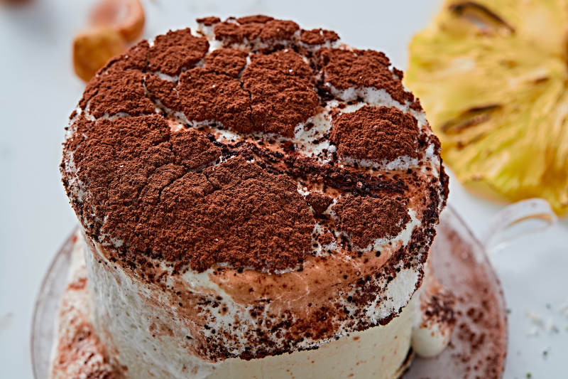 可可撒粉焦糖鲜奶酪布丁