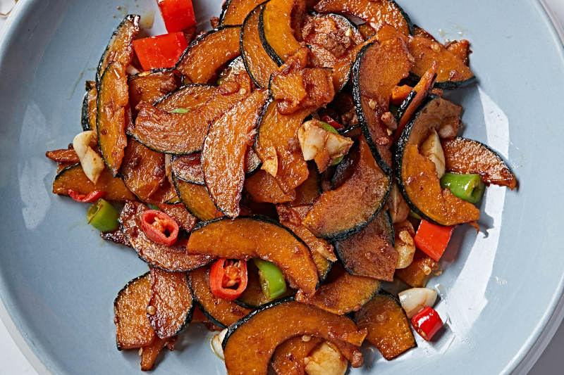 米椒蒜香炒小南瓜片