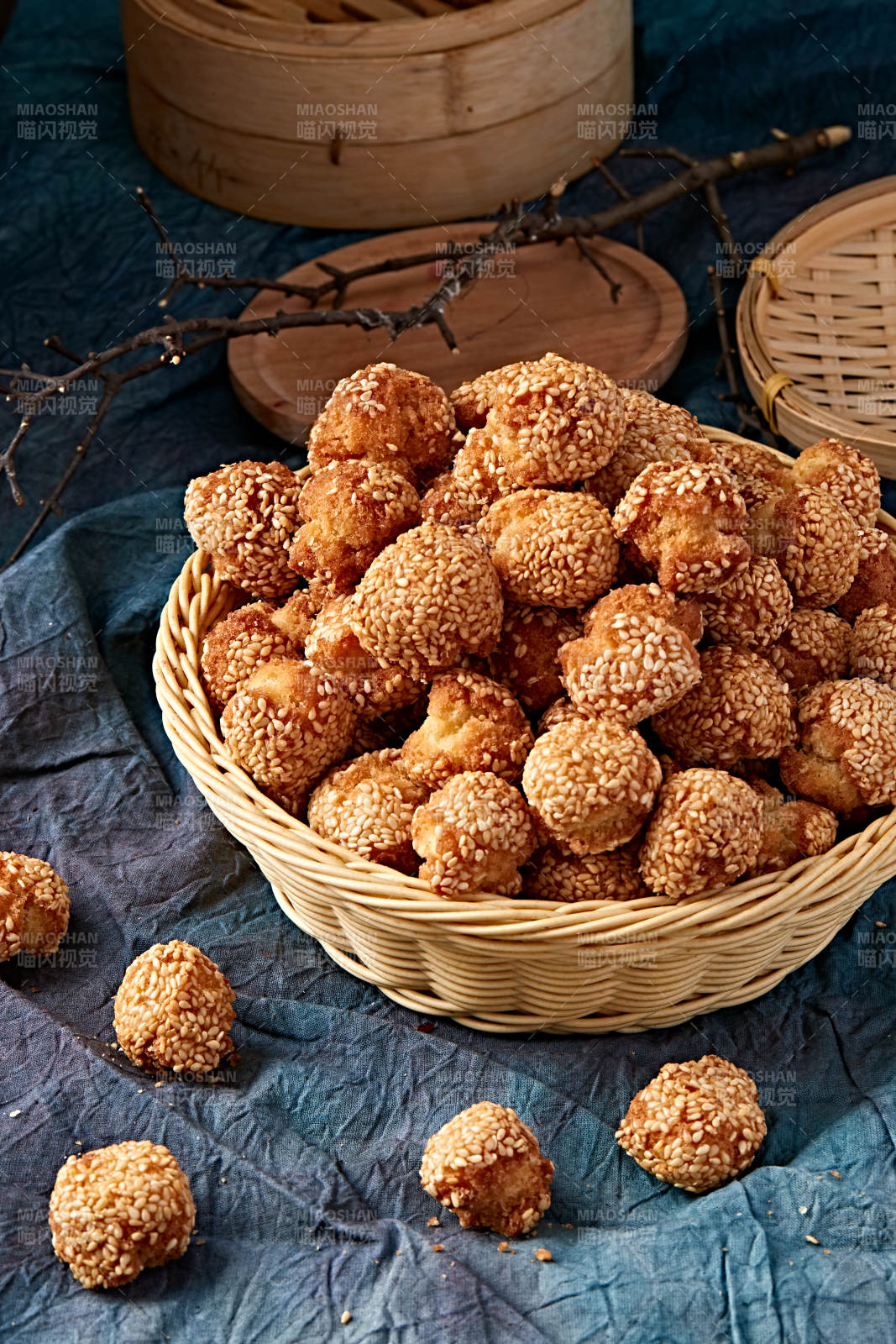 老式年貨小吃開口笑芝麻酥