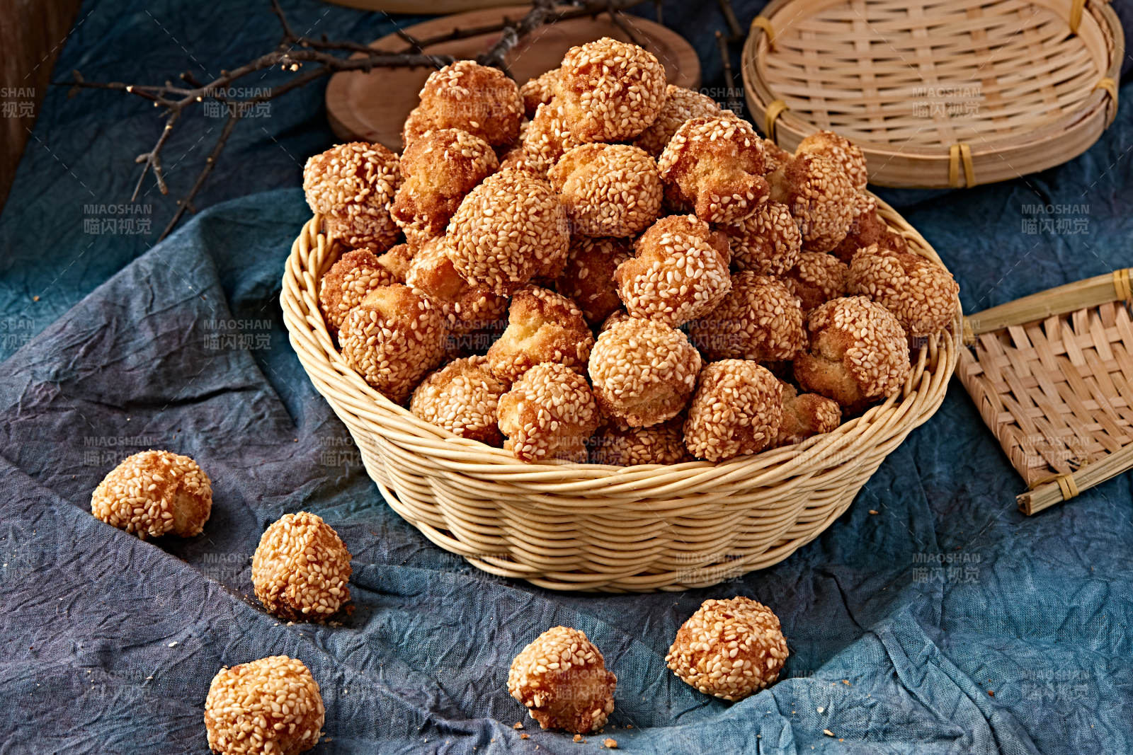 老式年貨小吃開口笑芝麻酥