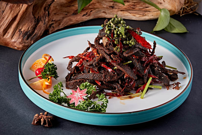 川香麻辣火边子烧肝丝