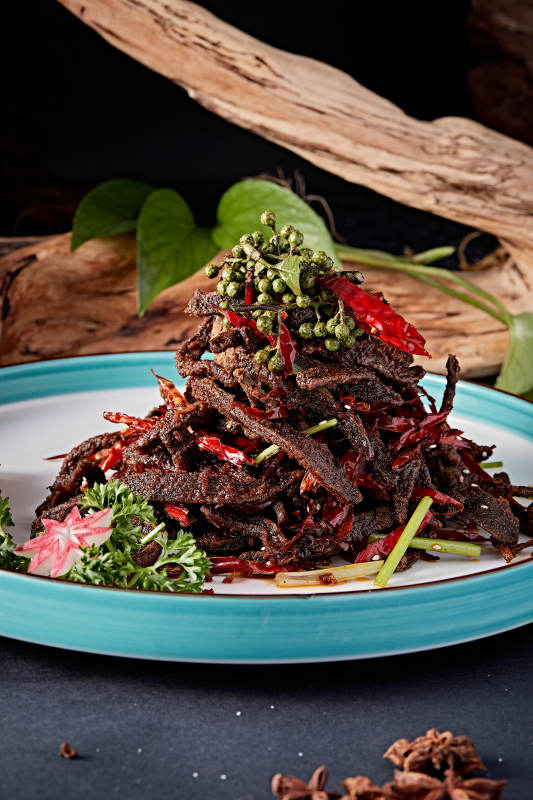 川香麻辣火边子烧肝丝