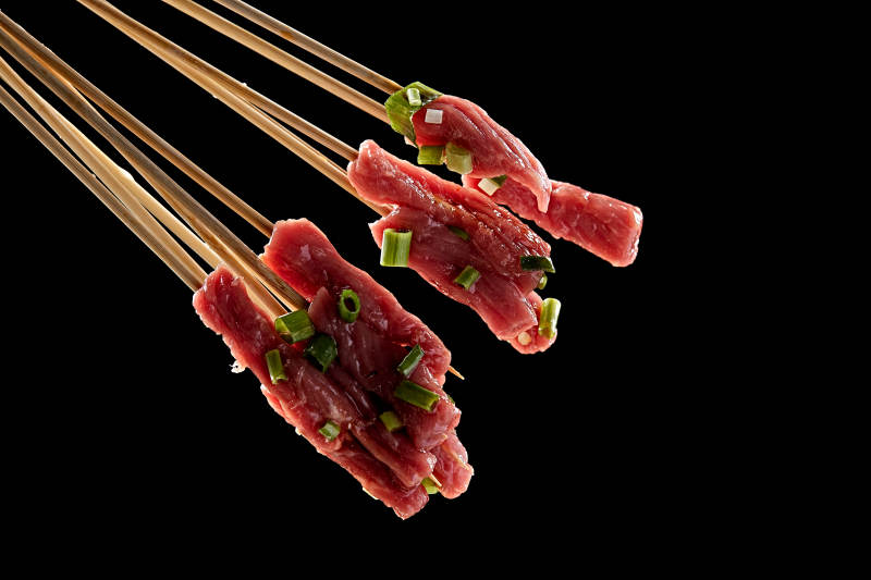 香辣生淹牛肉刺身小串