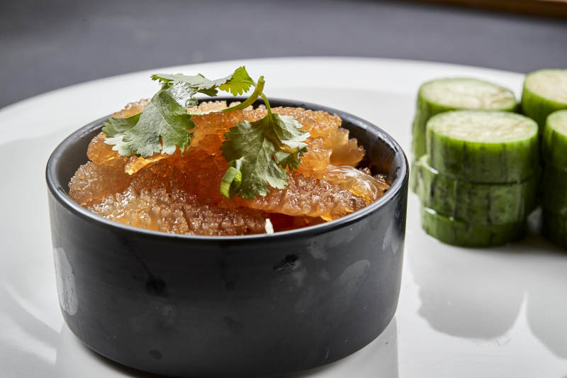 美味涼菜清乳瓜配老醋蜇皮