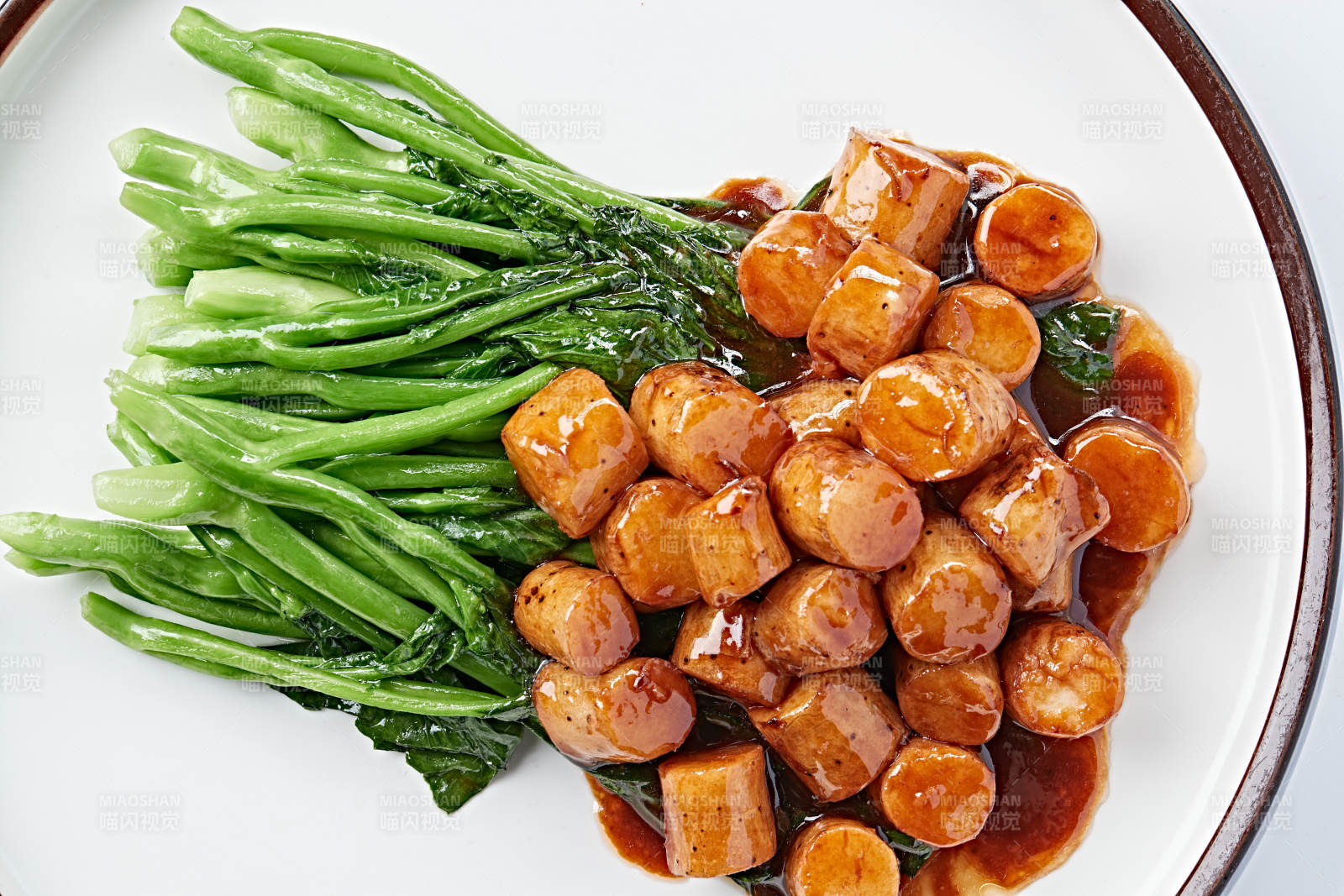 浇汁芥蓝长山药图片