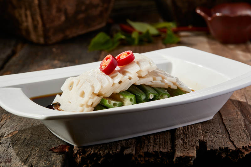 醋腌藕片鮮秋葵