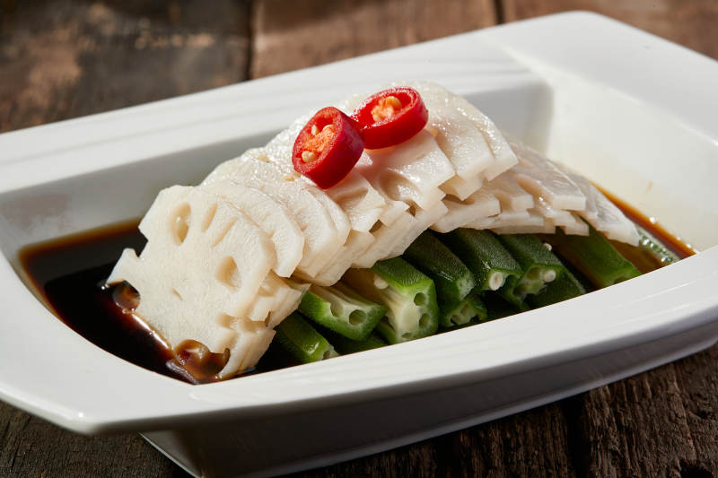 醋腌藕片鮮秋葵