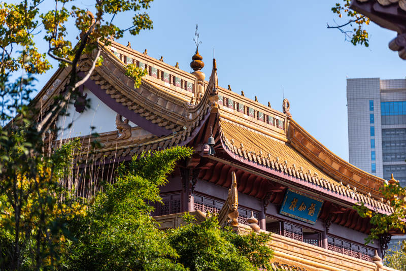 古寺飞檐映蓝天徽园菊仙楼