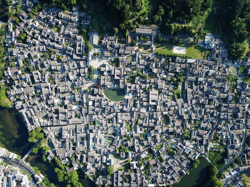 宏村古村俯瞰图