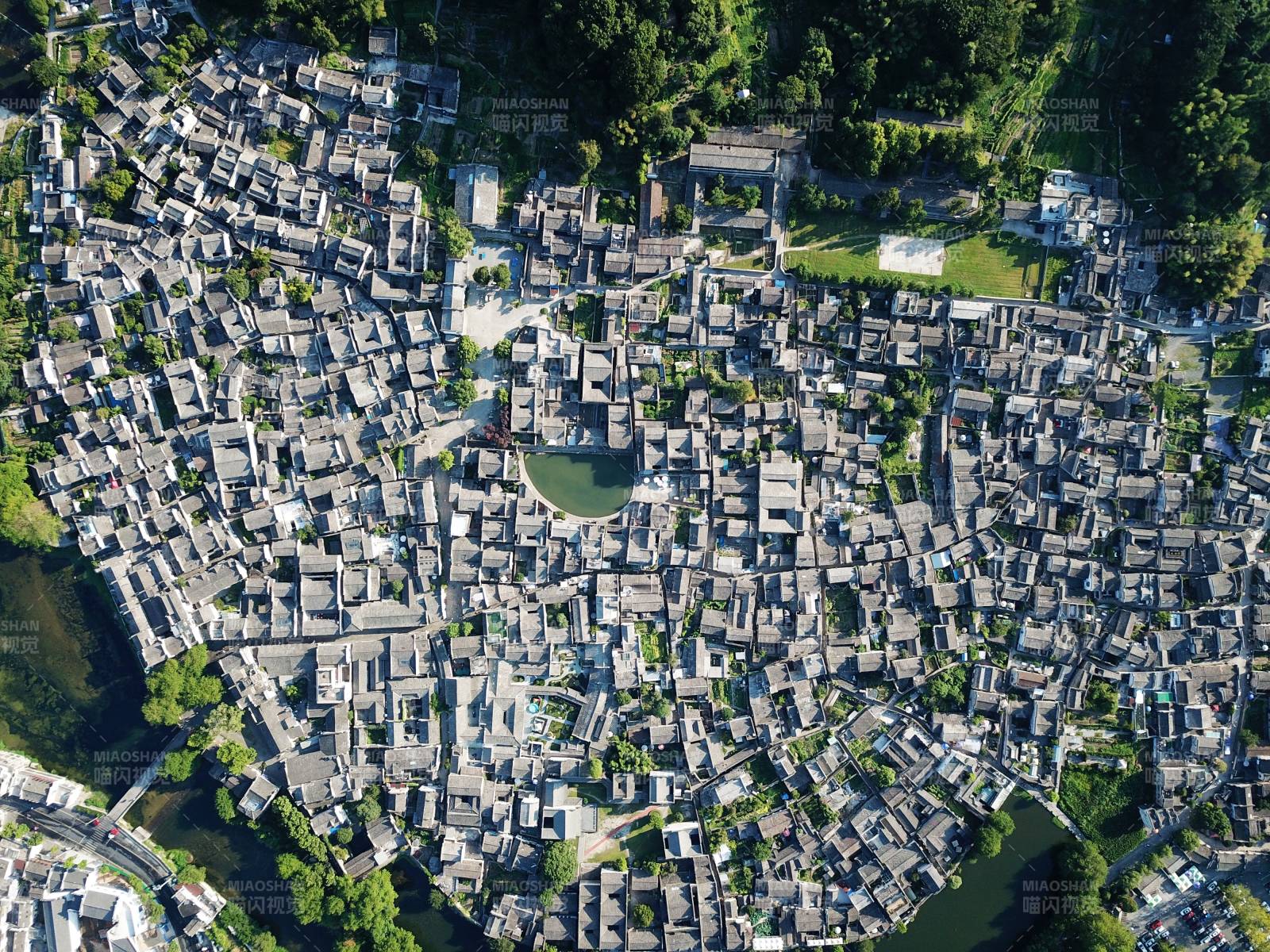 宏村古村俯瞰图