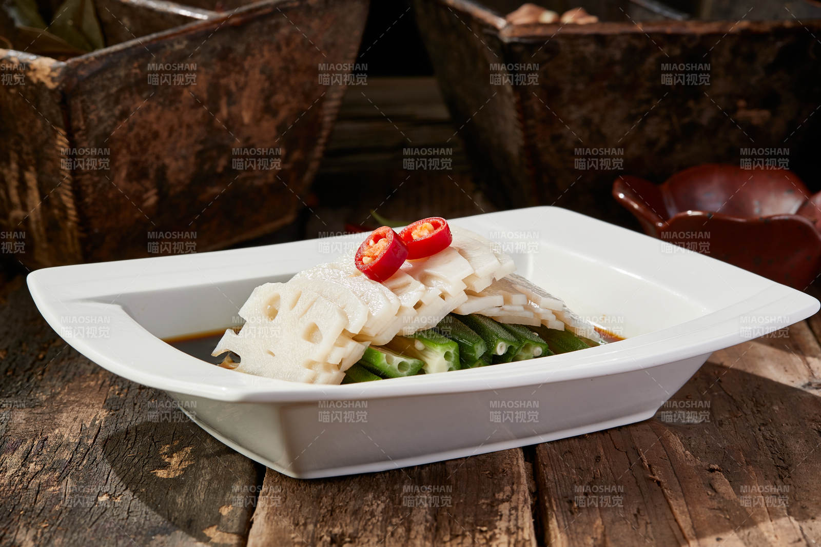 醋腌藕片鮮秋葵