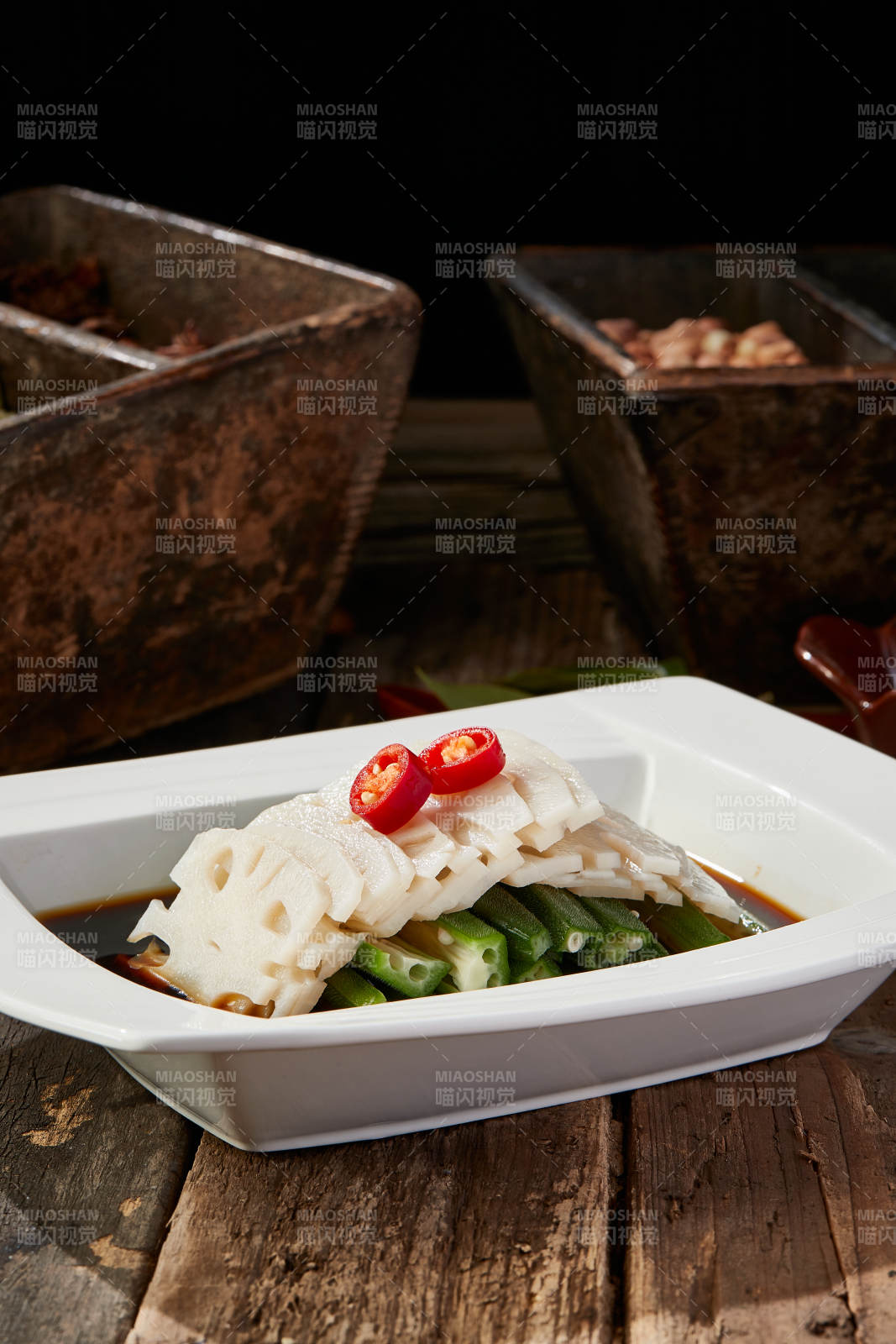 醋腌藕片鮮秋葵