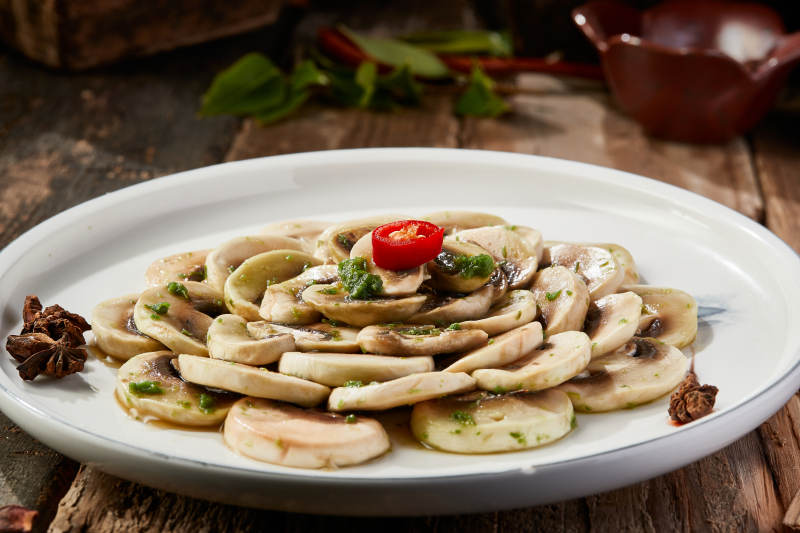 韭菜花酱凉拌张垣口蘑