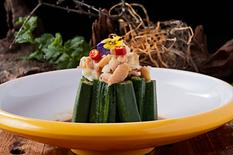 捞汁秋葵扇贝丁