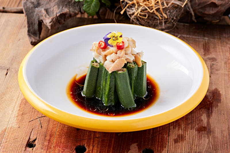 捞汁秋葵扇贝丁