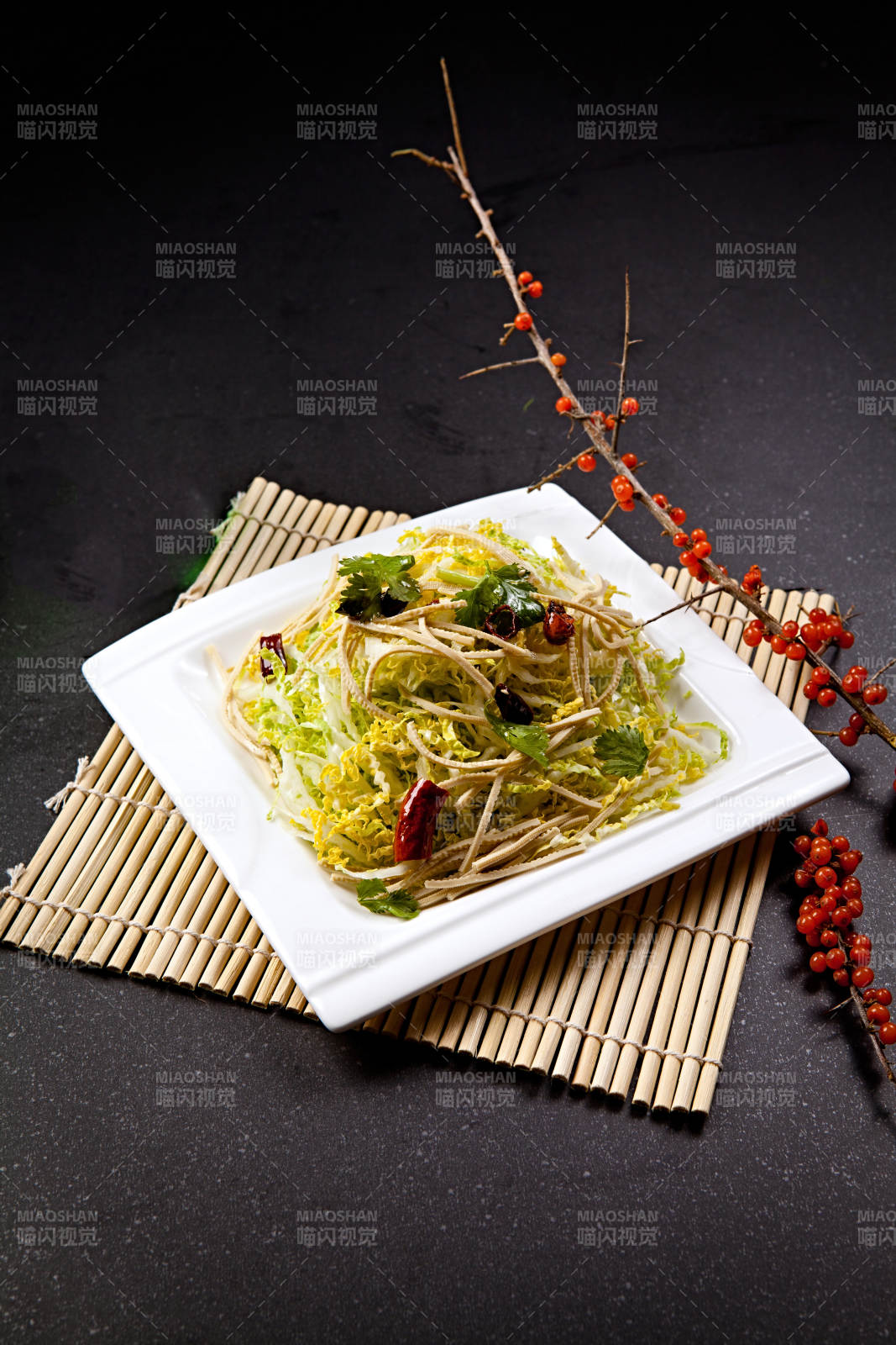 干豆腐丝拌白菜菜心