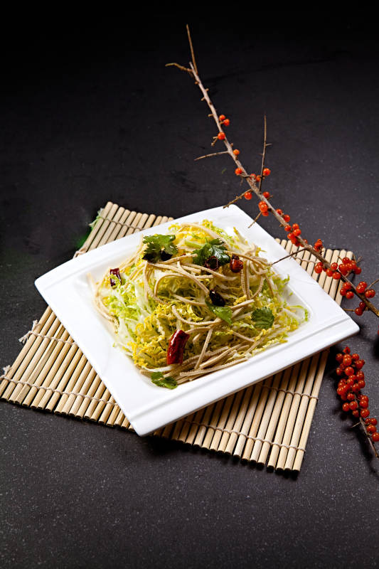 干豆腐丝拌白菜菜心
