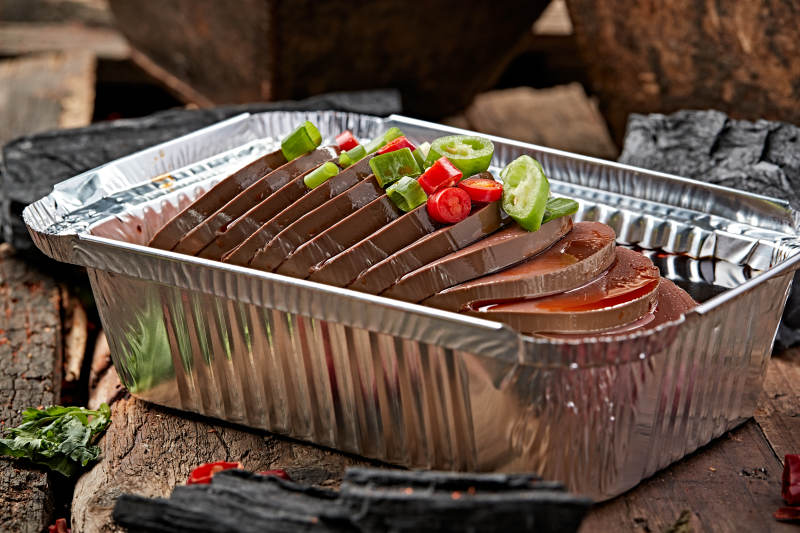 炭烤锡纸酱油猪血肠