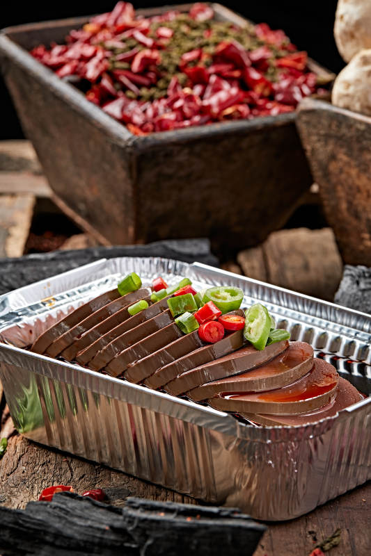 炭烤锡纸酱油猪血肠