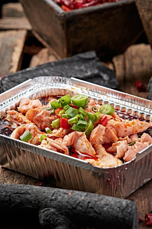 炭烤锡纸香辣红油肥肠