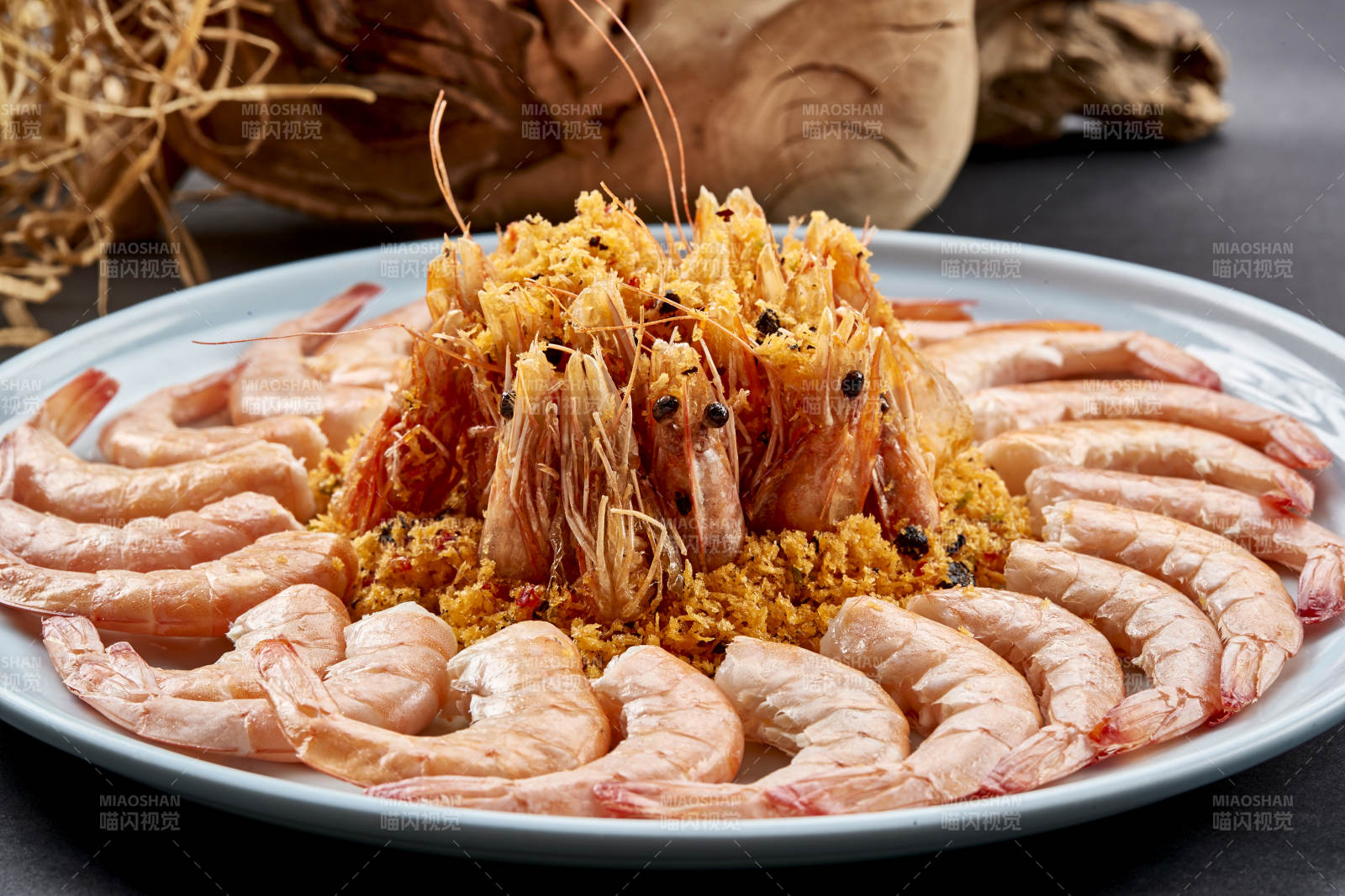 两吃深海大明虾香炸白灼