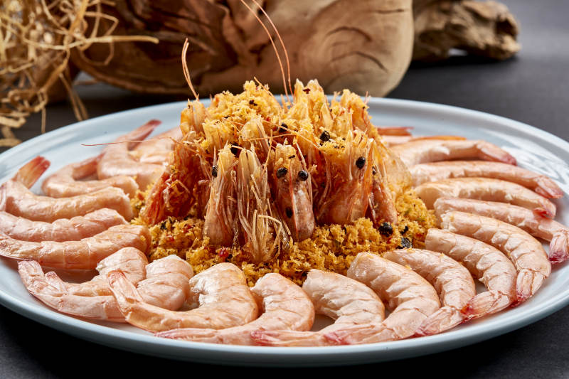 两吃深海大明虾香炸白灼