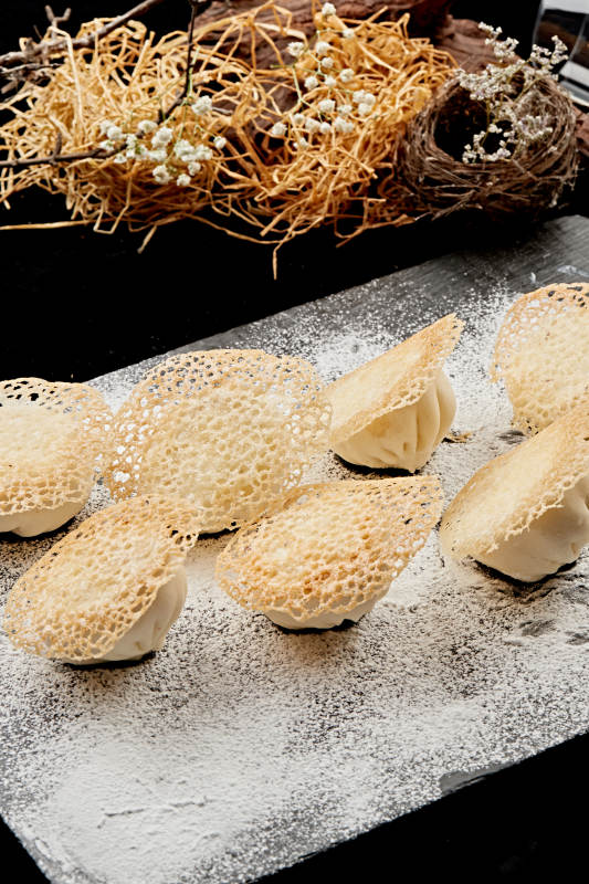 雪花渔网水煎包