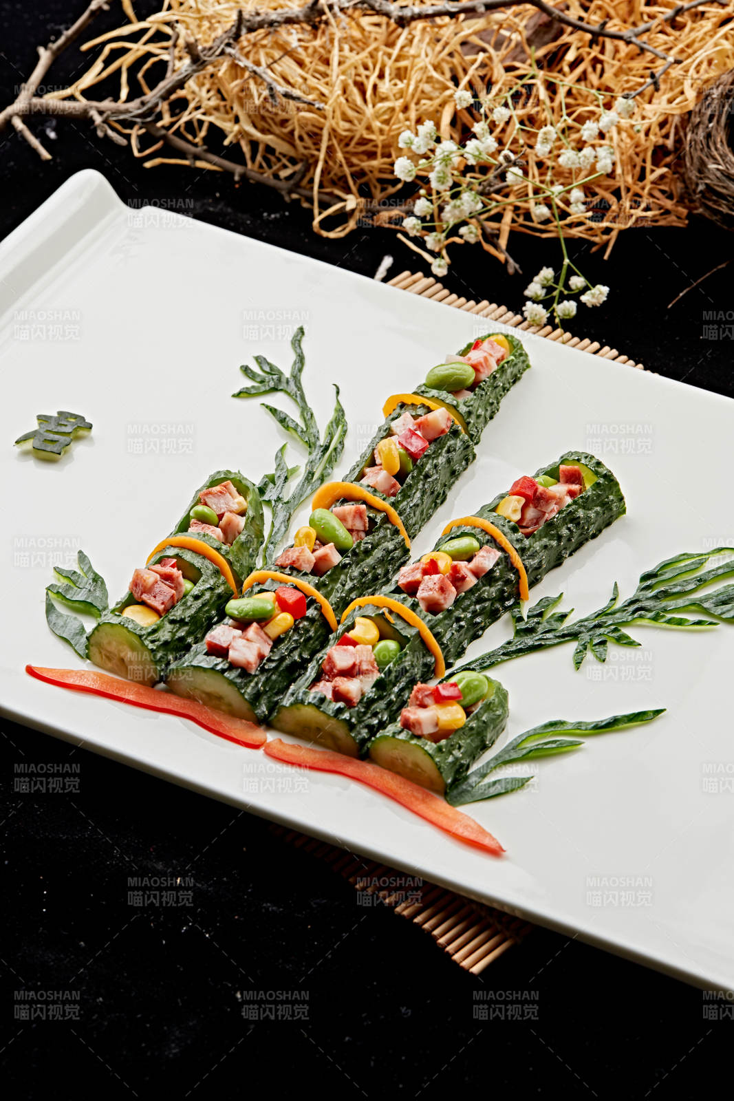 制作精美的艺术凉菜