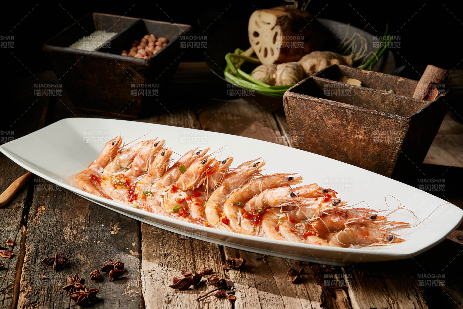 粉丝剁椒蒸开背虾图片