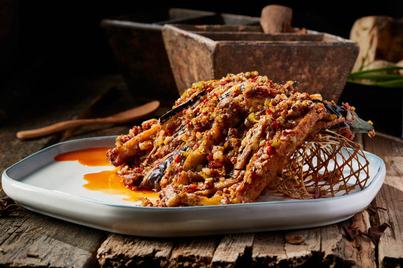 肉沫竹篓酱茄子