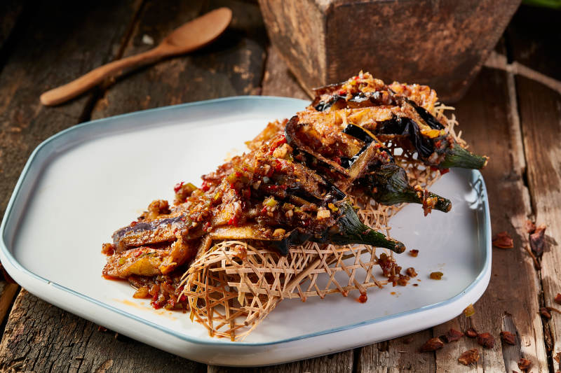 肉沫竹篓酱茄子