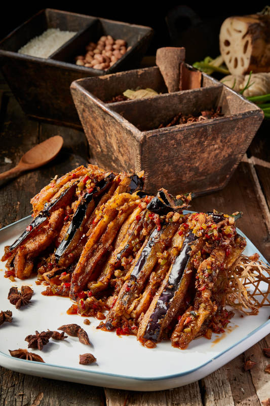 肉沫竹篓酱茄子