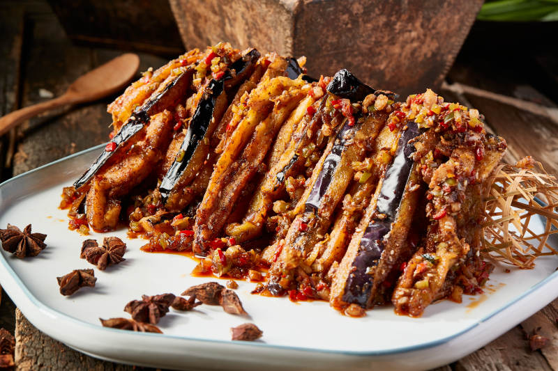 肉沫竹篓酱茄子