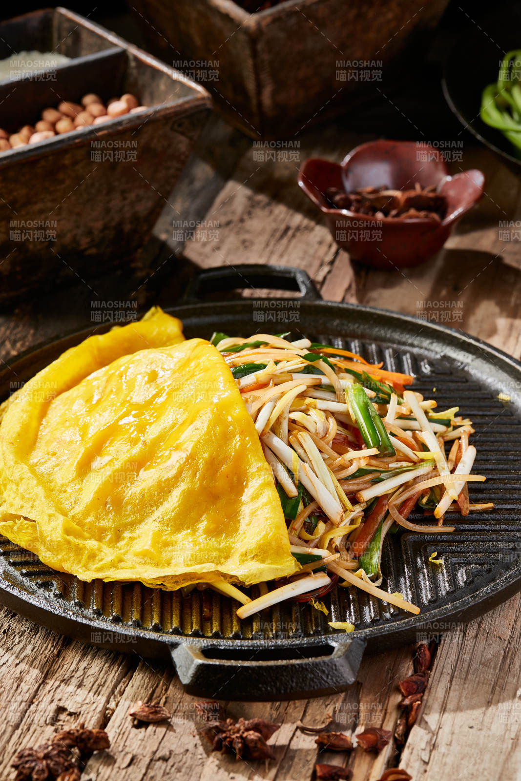 铁板蛋饼素四样