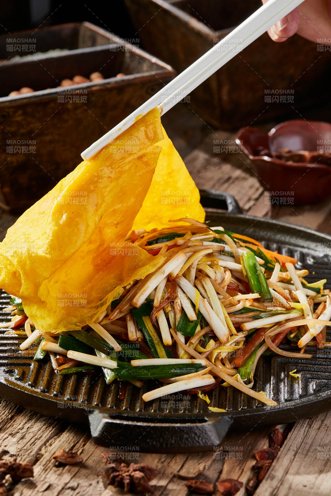 铁板蛋饼素四样