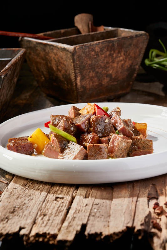 黑胡椒杏鲍菇牛仔粒