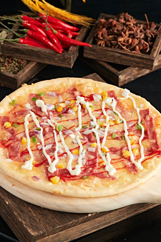 自制玉米火腿披萨