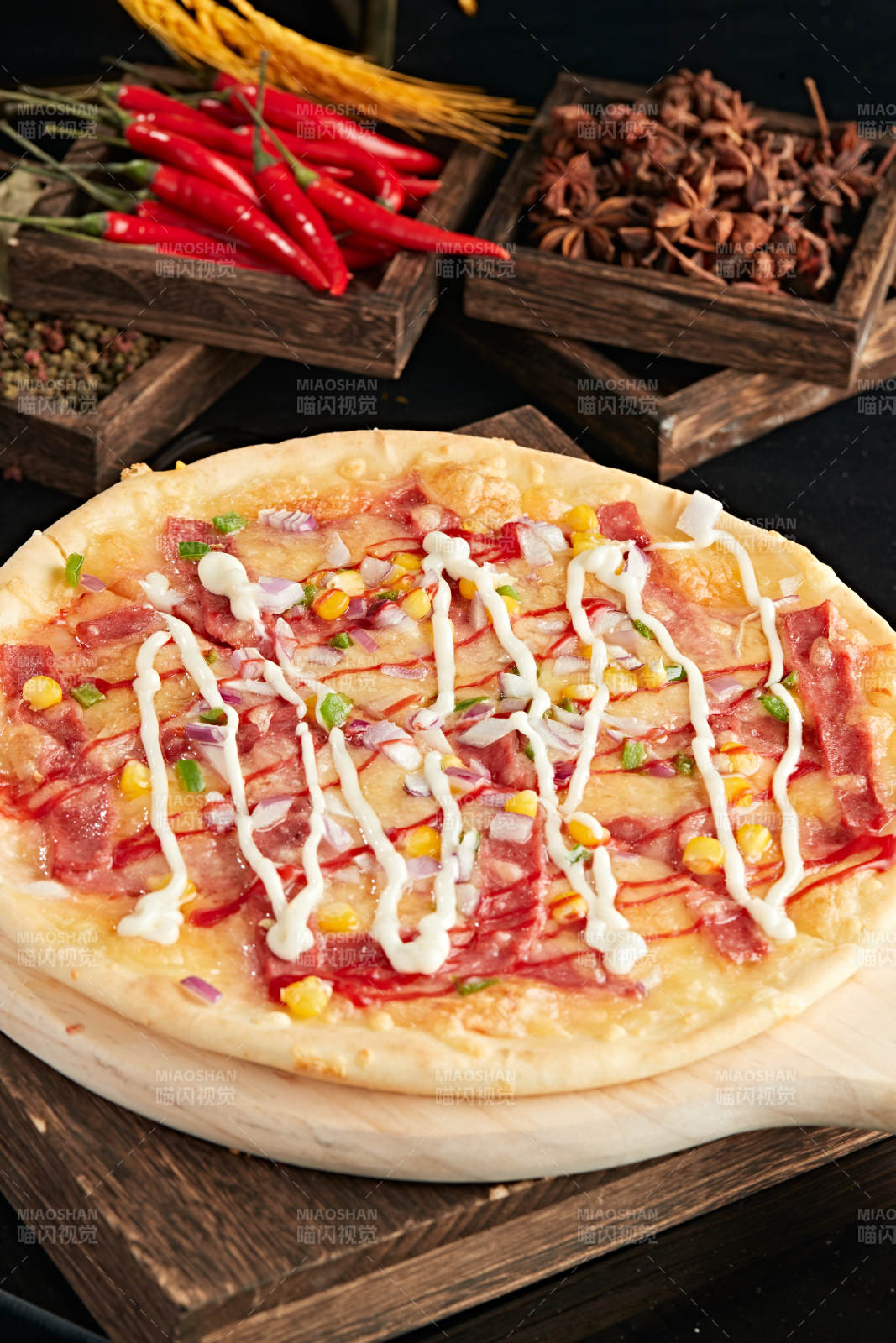 自制玉米火腿披萨